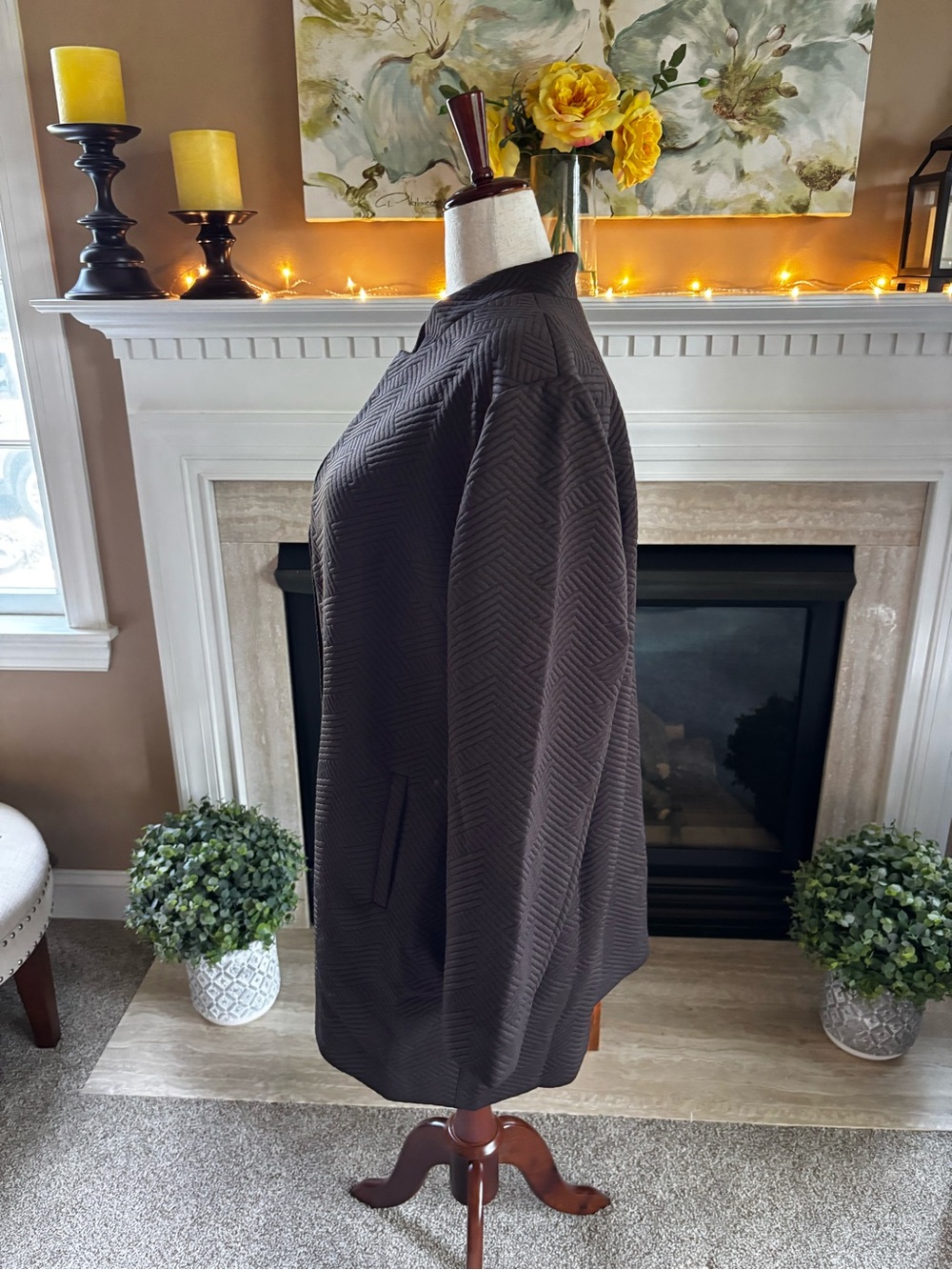 *NEW* Chico’s Textured Knit Long Sleeve Topper - Cocoa Bean - Size 20 - Picture 2 of 7